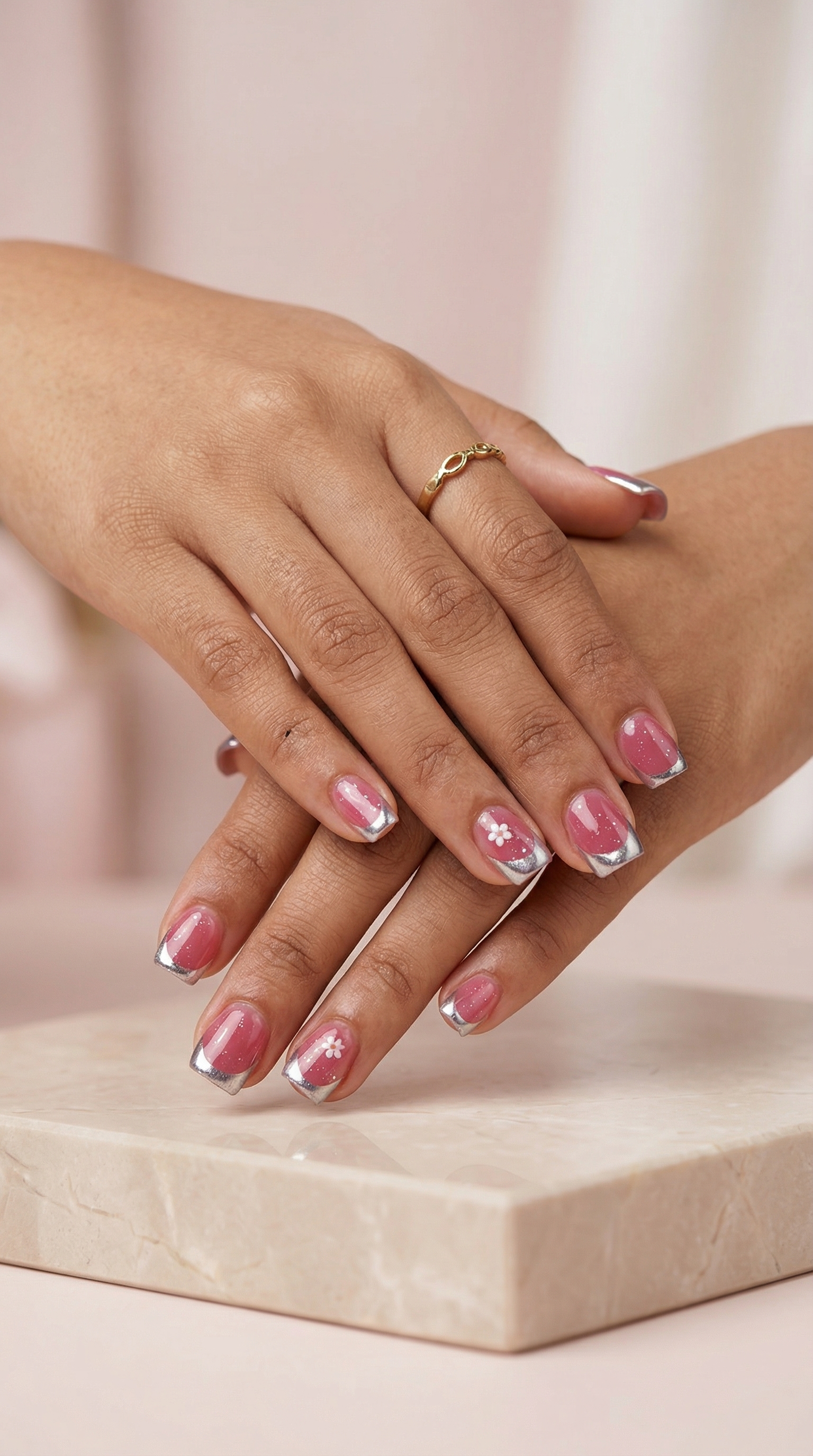 Editorial macro photography of custom hand-painted nail set by Divya
