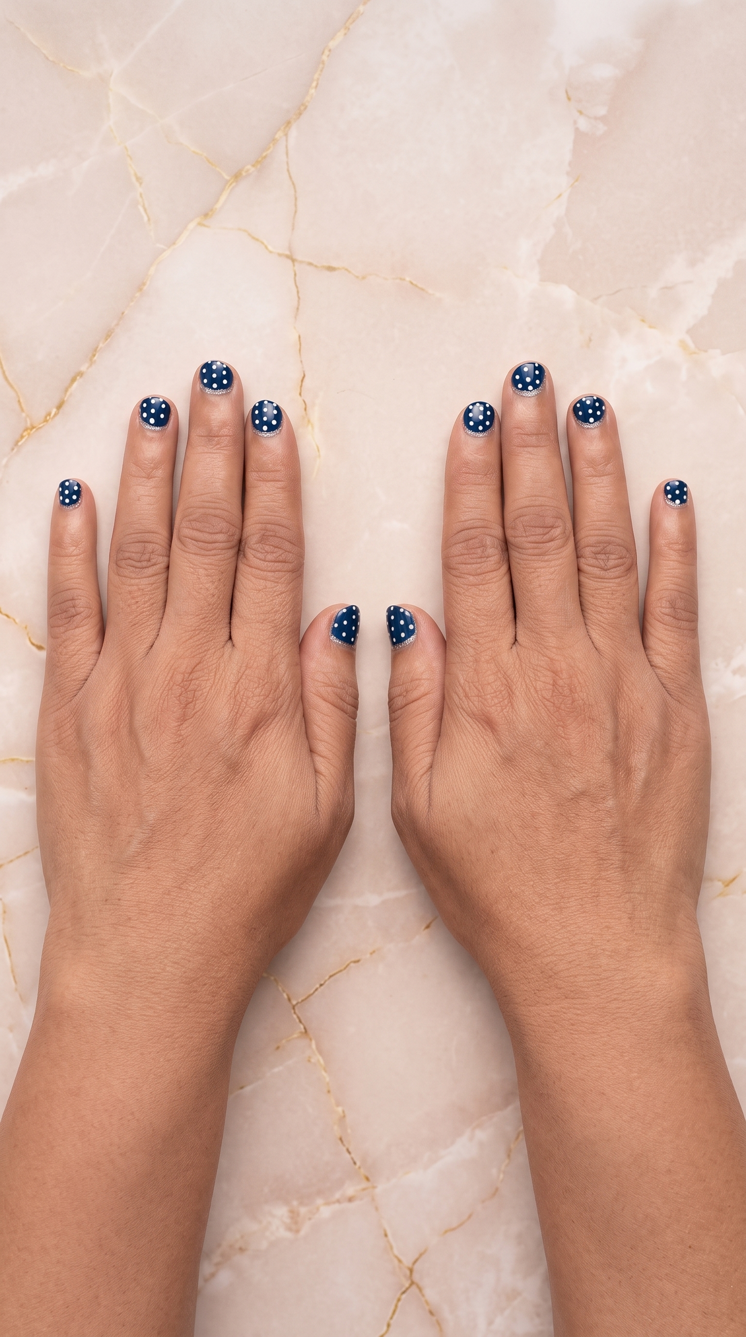 Navy Polka Dot