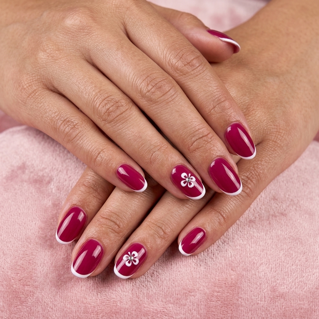Rosewood Bloom bridal press-on nails