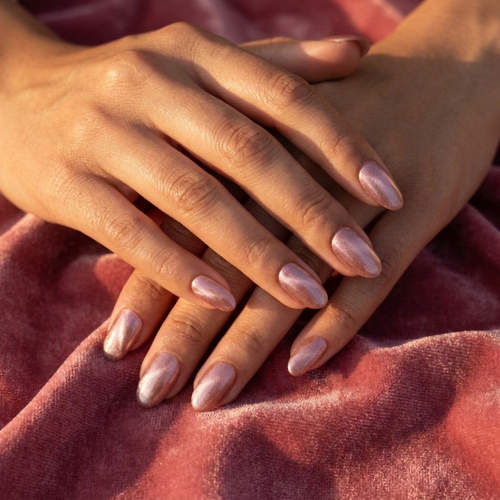 Velvet Pearl pink press-on nails